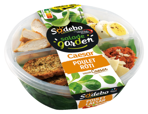  Salade Garden Poulet Caesar Sodebo code EAN 3242271001820 