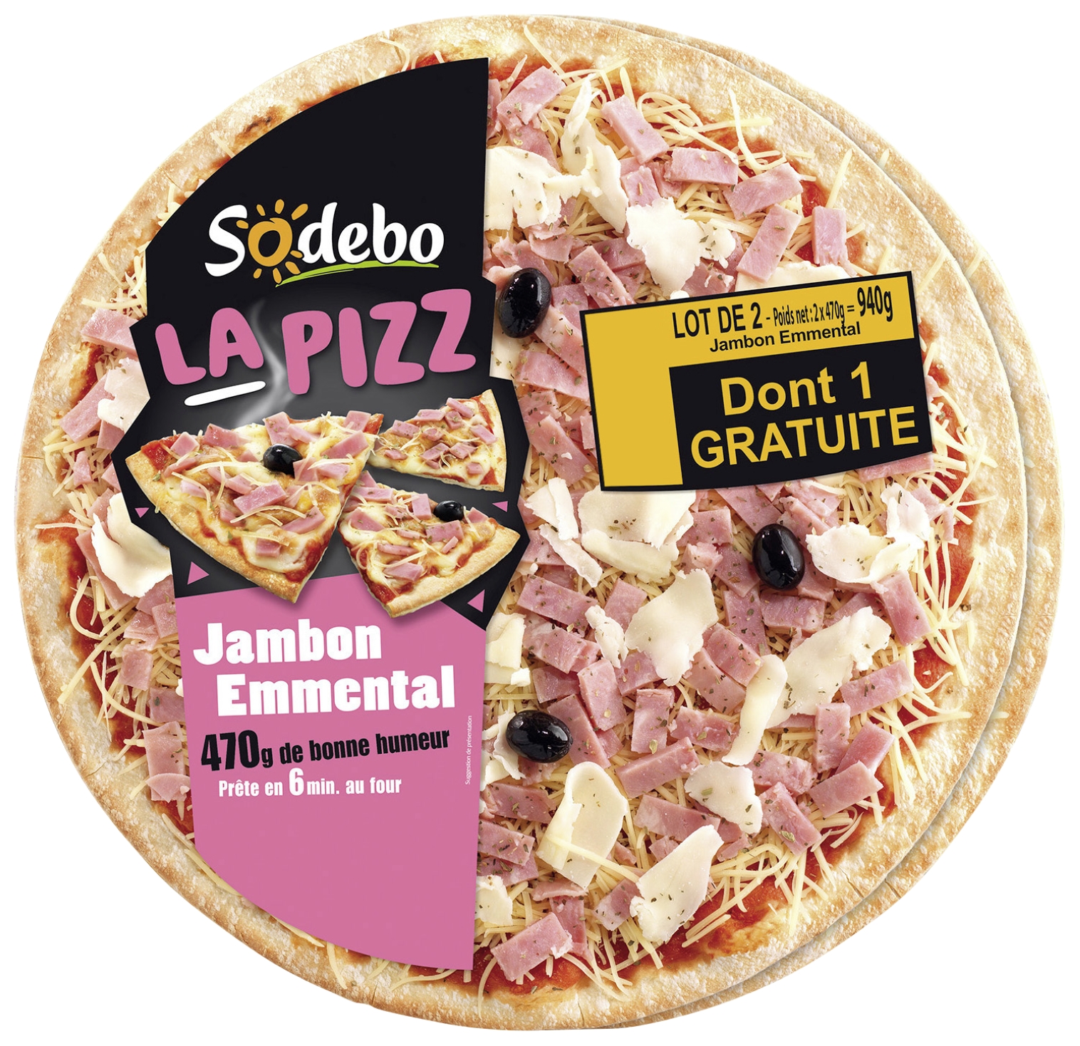 La Pizz' jambon emmental Sodebo