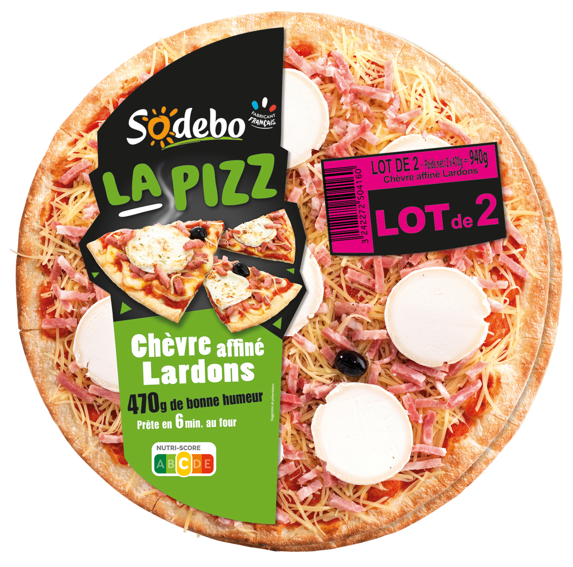 La pizz chèvre affiné lardons