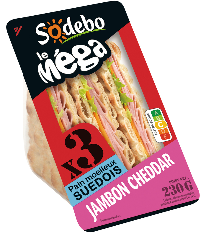 SANDWICH LE MÉGA CLUB SUÉDOIS JAMBON CHEDDAR so...