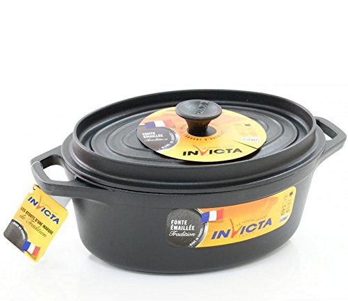 COCOTTE EN FONTE OVALE NOIRE - DIAM.27 - INVICT...