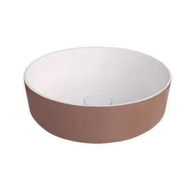  Vasque à poser en résine terracotta Ø38 x H.12 cm, Decotec Havana code EAN 3244550648696 