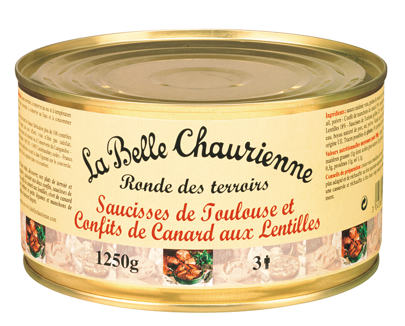 SAUCISSE DE TOULOUSE ET CONFITS DE CANARD AUX L...