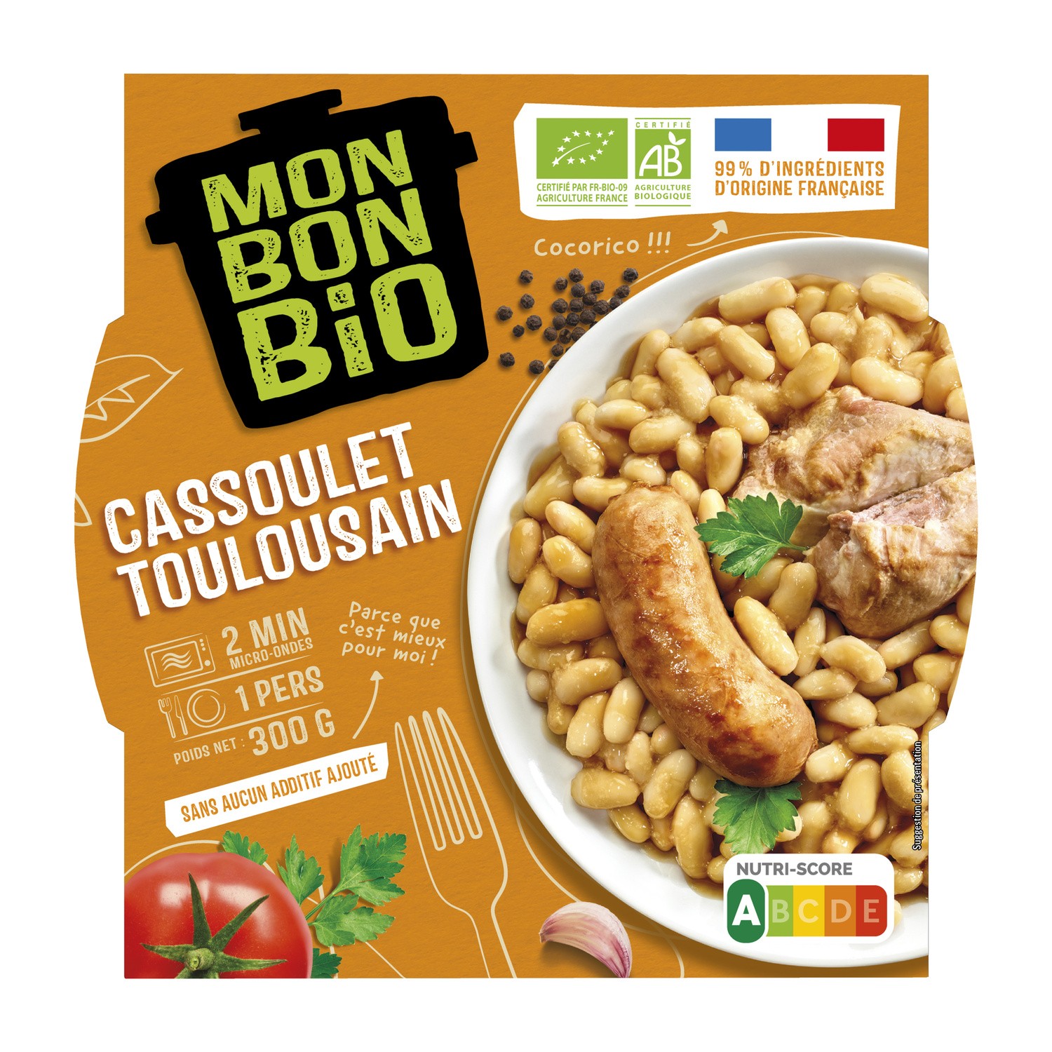 Plat cuisiné cassoulet Toulousain Bio MON BON BIO