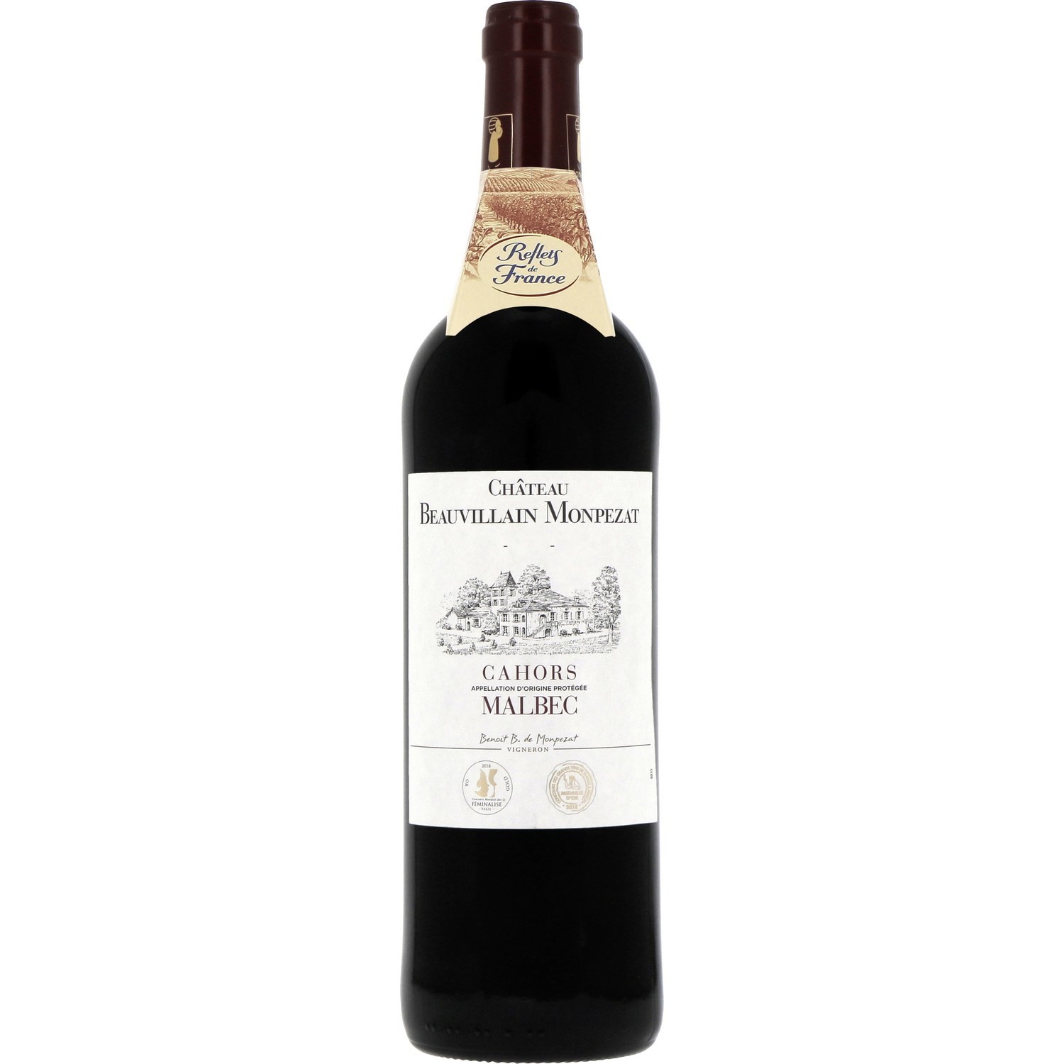 Vin rouge Cahors Malbec AOC CHATEAU BEAUVILLAIN...