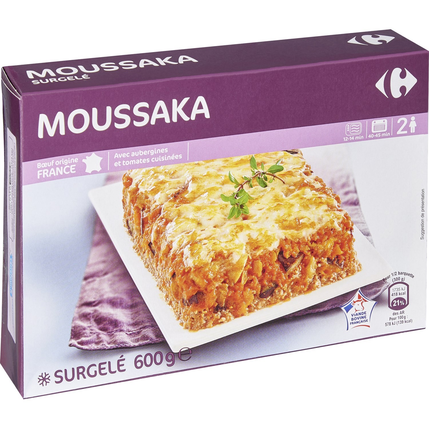 Plat cuisiné moussaka CARREFOUR