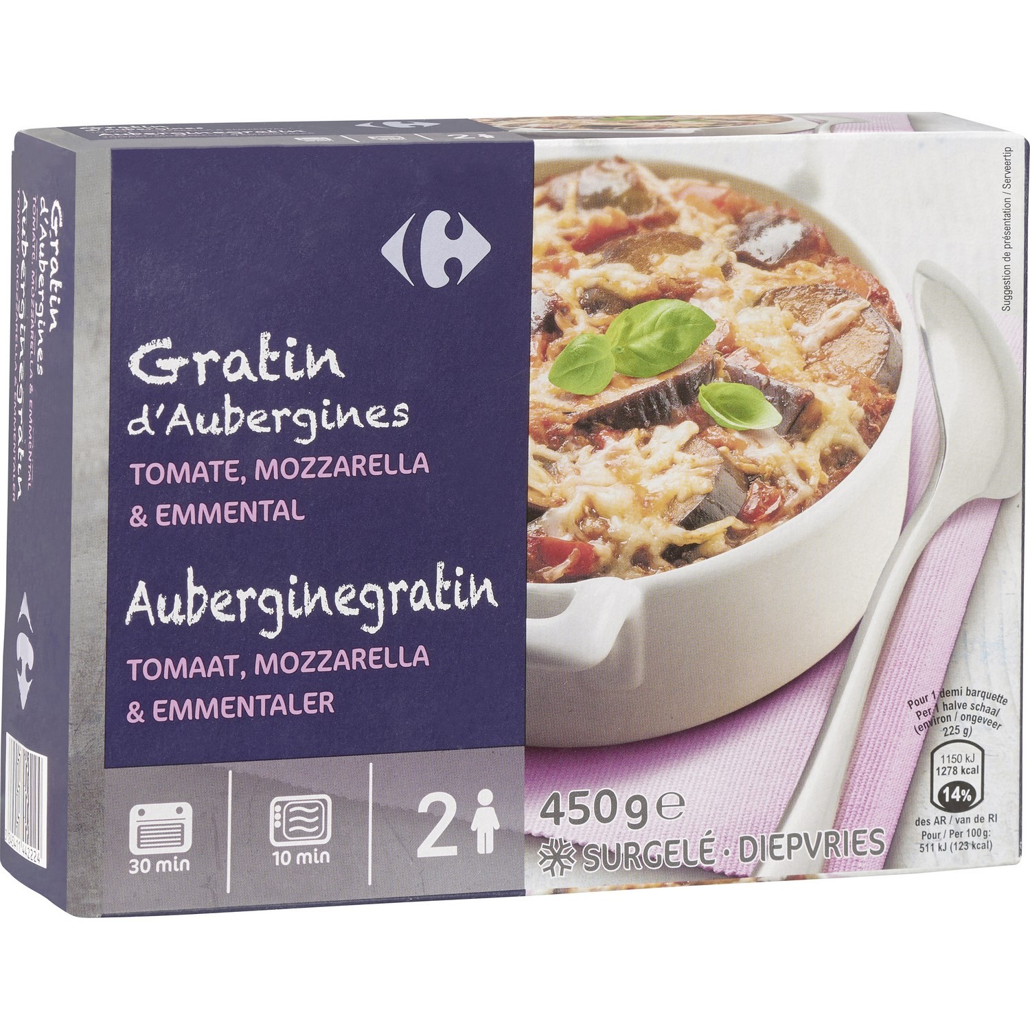 Légumes cuisinés gratin d'aubergines CARREFOUR