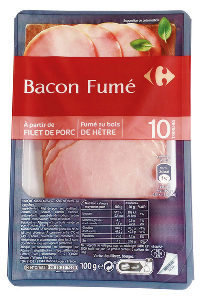 BACON FUMÉ OU COPPA OU PAVÉ POIVRE CARREFOUR