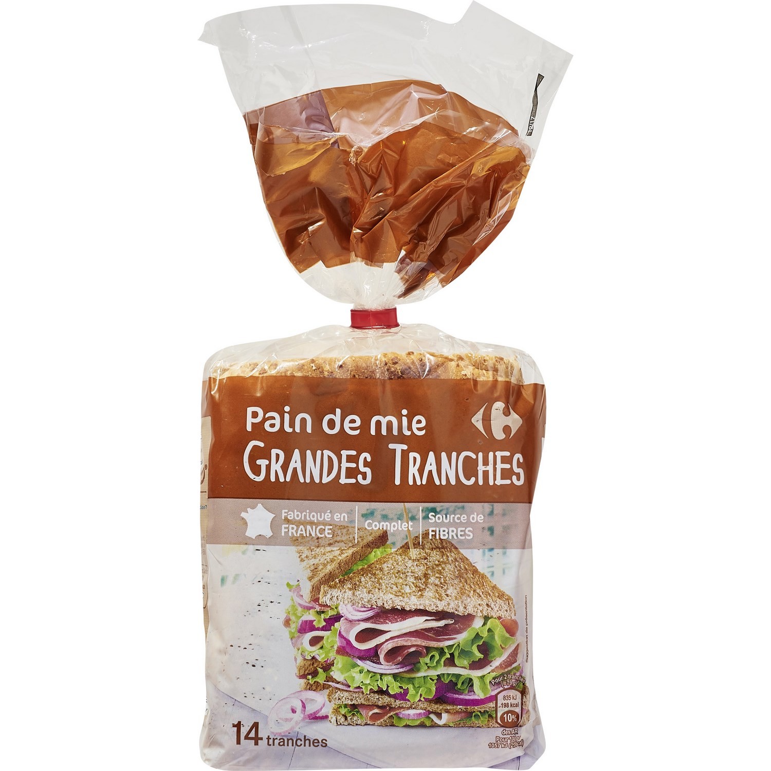 Pain de mie Grandes Tranches complet CARREFOUR