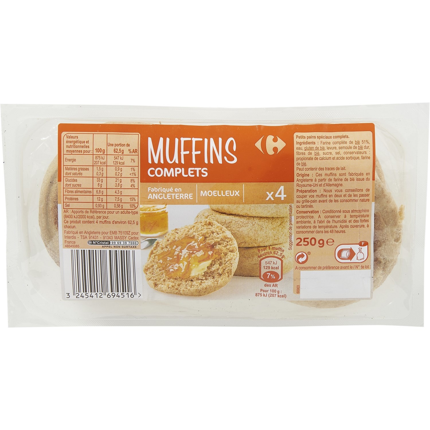 Muffins complets CARREFOUR