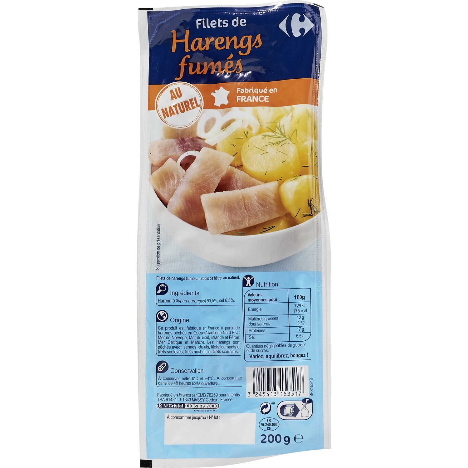 Filets de hareng au naturel CARREFOUR
