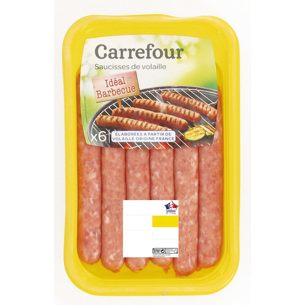SAUCISSES OU MERGUEZ DE VOLAILLE CARREFOUR
