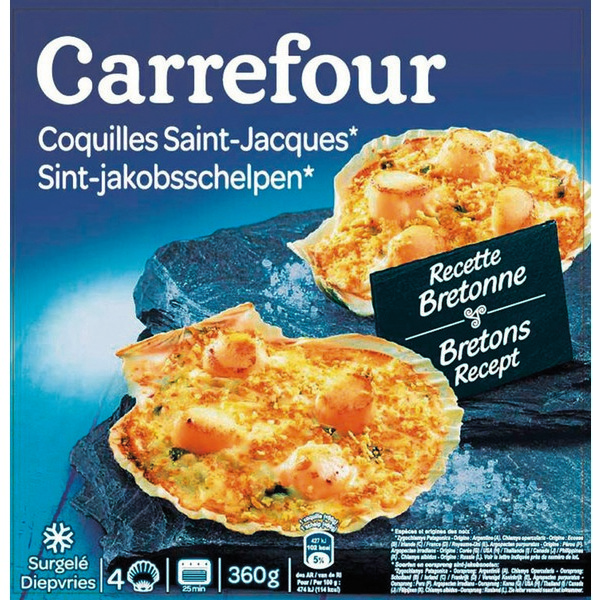 Coquille saint-jacques cuisinées surgélées