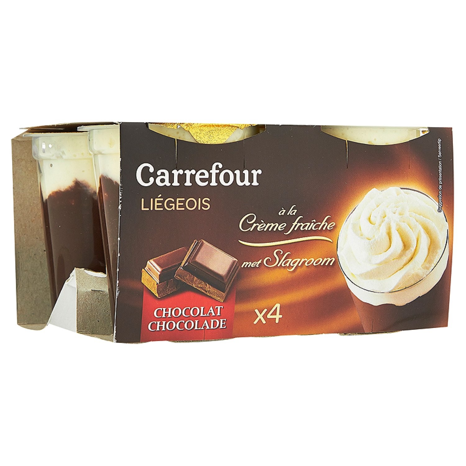 Dessert liégeois crème fraîche et choc CARREFOUR