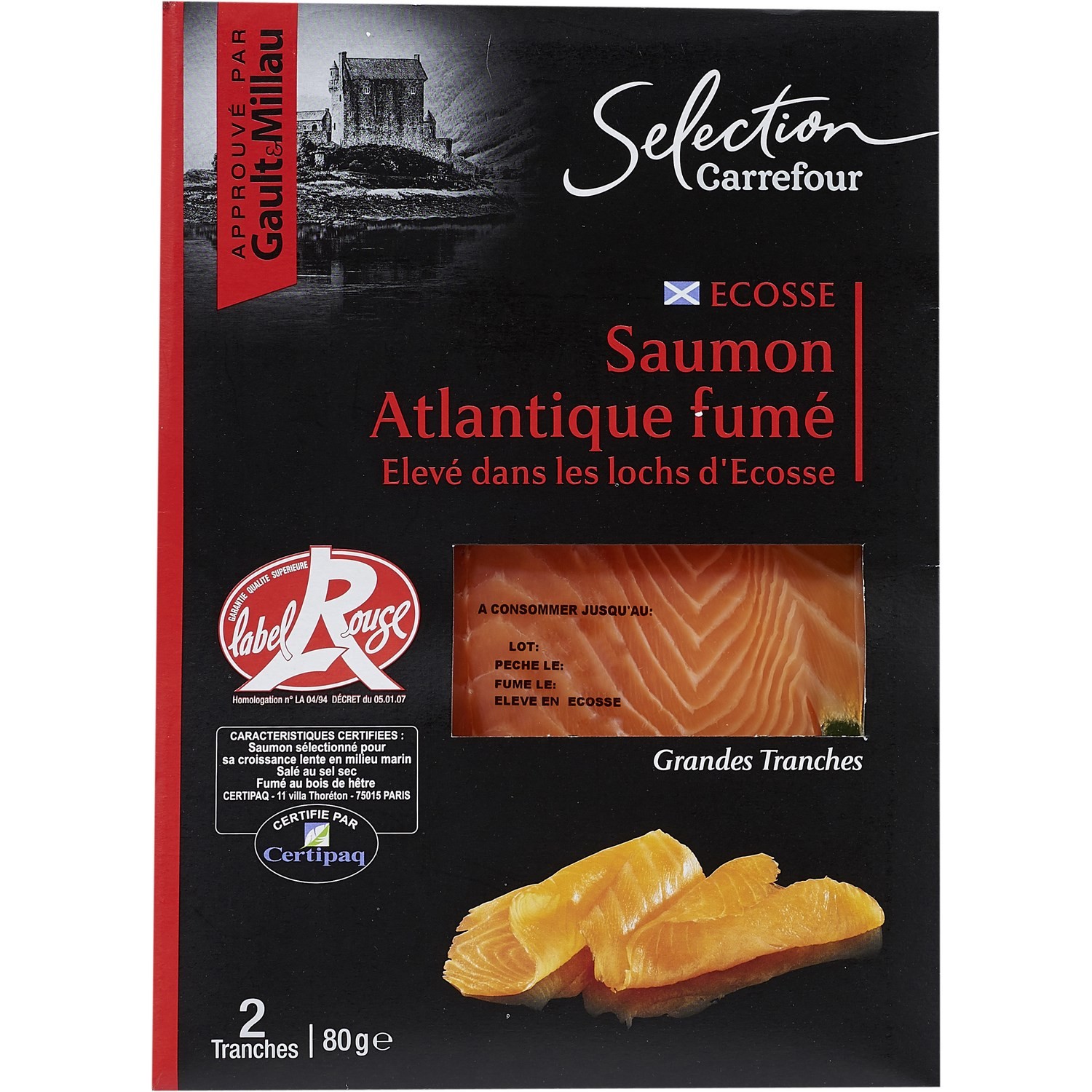 Saumon fumé Ecosse Label Rouge CARREFOUR SELECTION