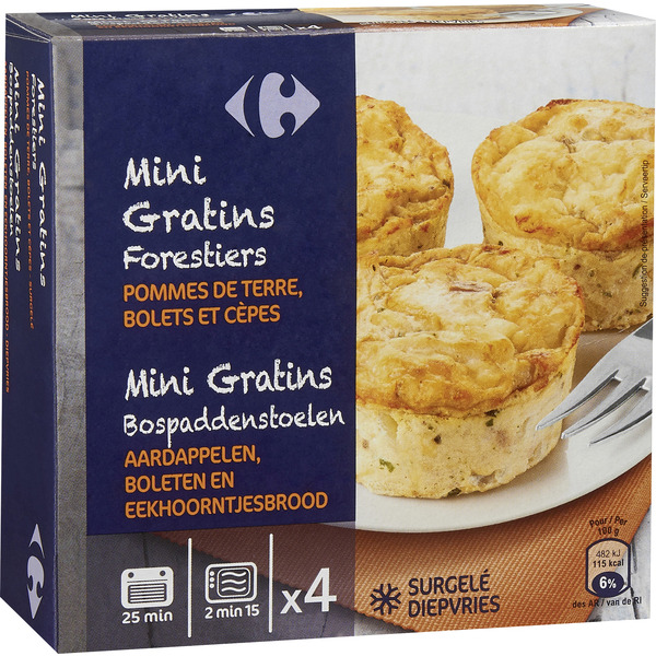 Mini gratins forestiers surgelés