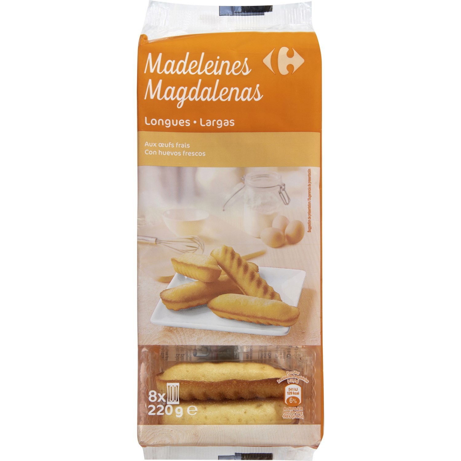 Madeleines longues aux œufs frais CARREFOUR
