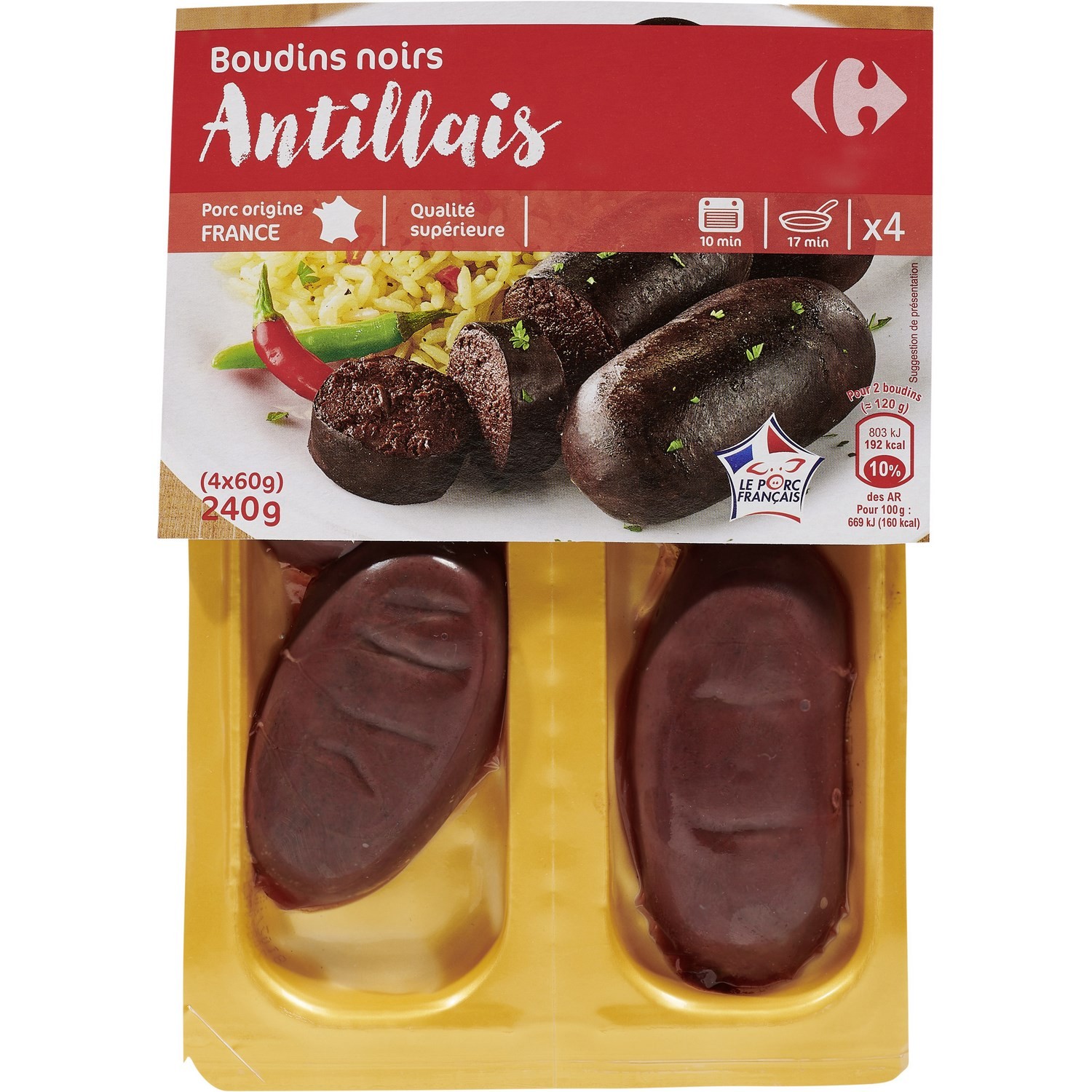 Boudins noirs antillais CARREFOUR 3245414229297 CARREFOUR