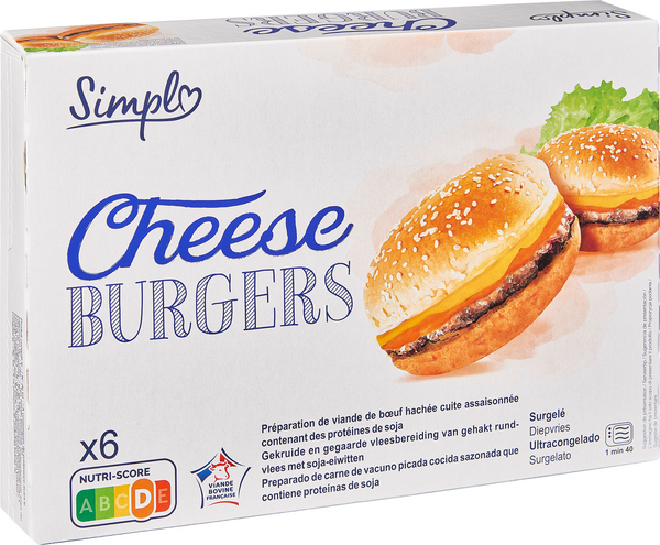 SIMPL Cheeseburgers surgelés code EAN 3245414671133 