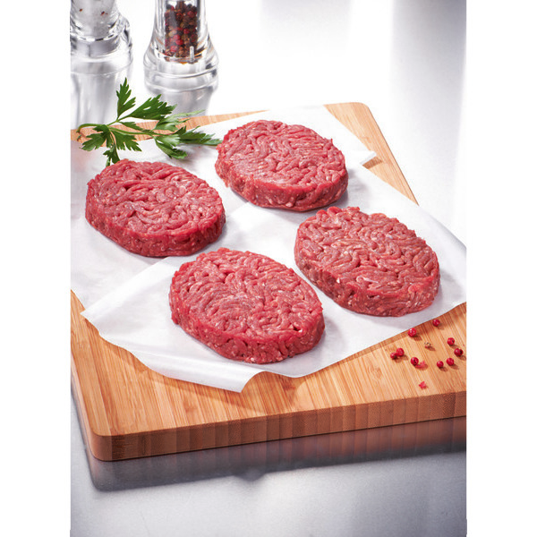 4 steaks hachés pur bœuf race charolaise 5% M.G...