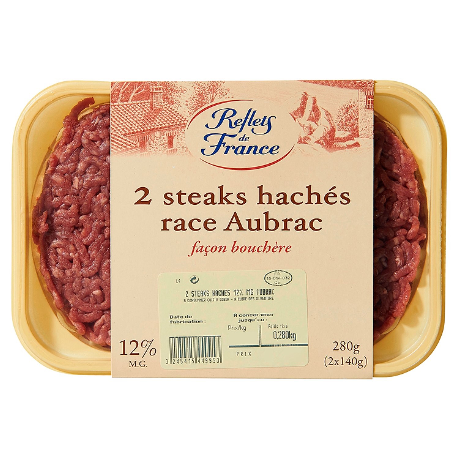 Steak haché viande bovine race Aubrac REFLETS D...