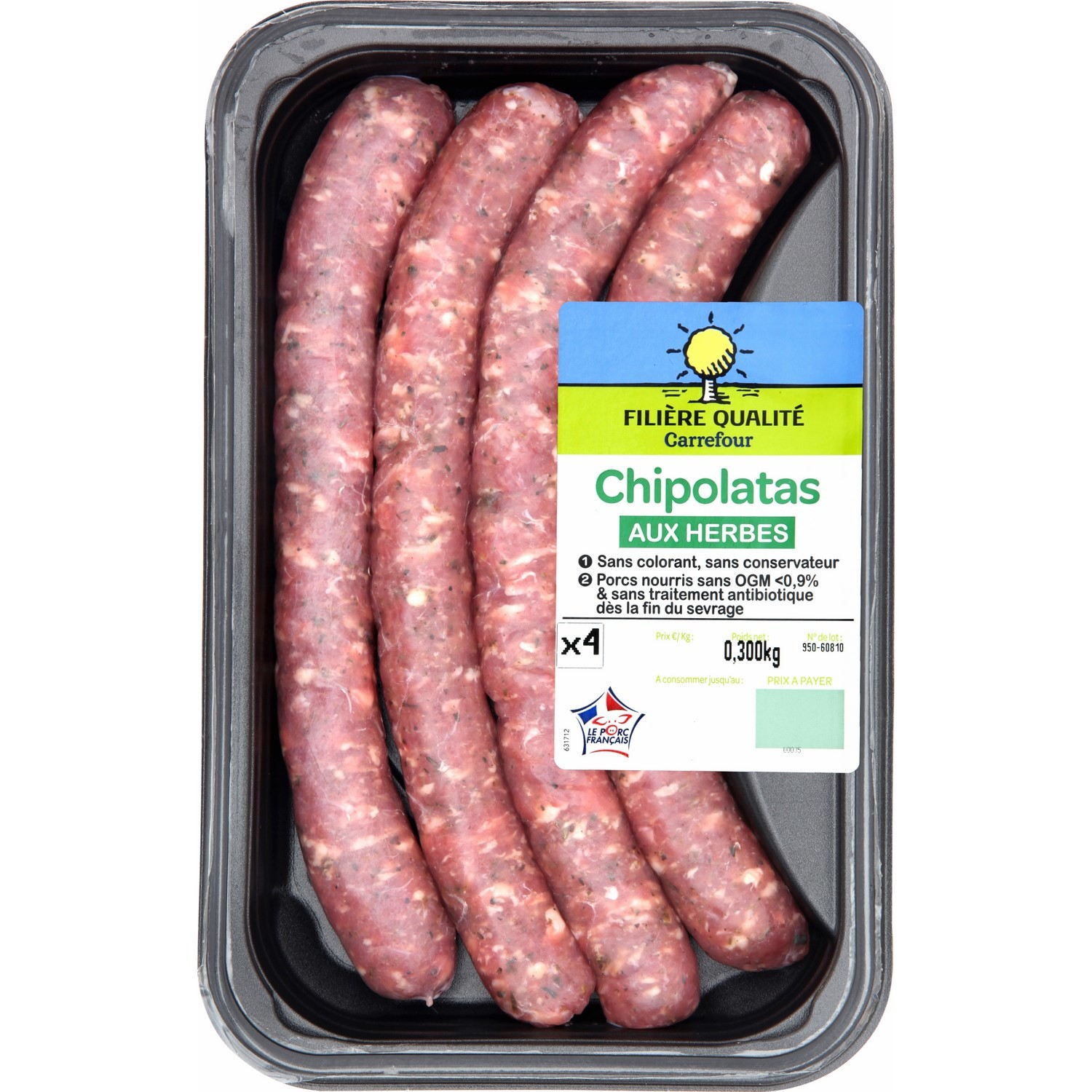 Chipolatas aux herbes FILIERE QUALITE CARREFOUR