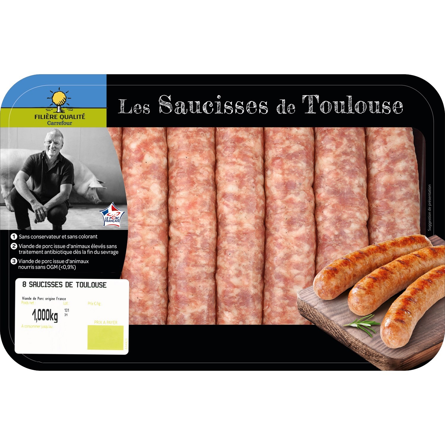 Saucisses de Toulouse x8 FILIERE QUALITE CARREFOUR