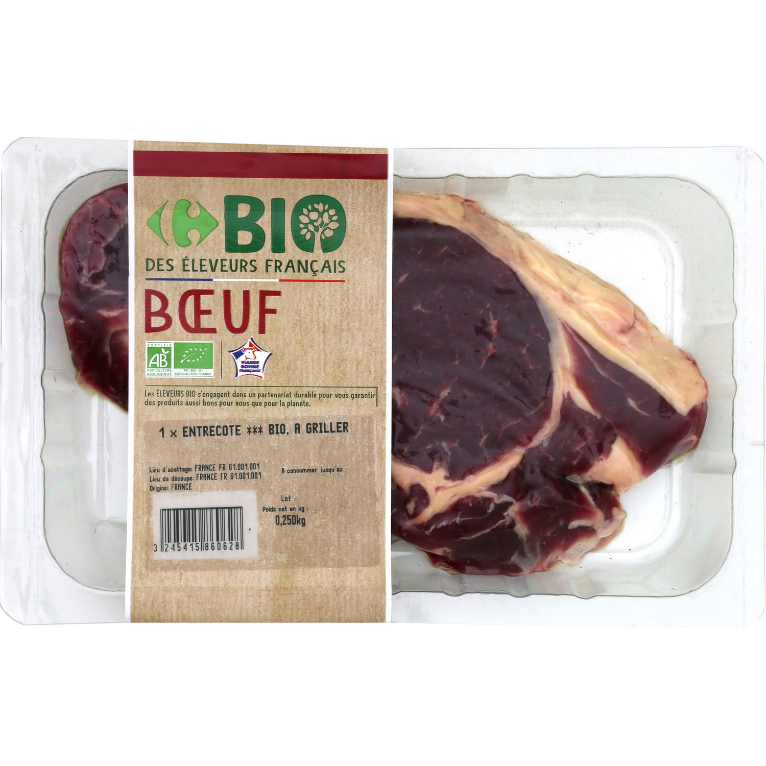 Viande bovine: entrecôte*** à griller CARREFOUR...