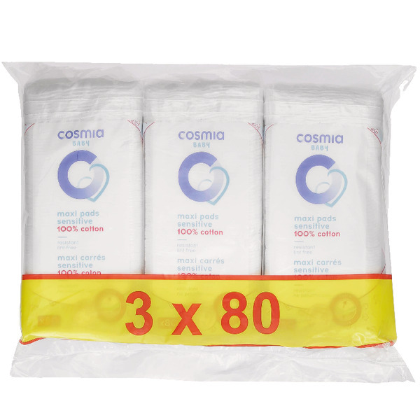  Maxi Carrés Sensitive 100% Coton Cosmia Baby code EAN 3245678703953 