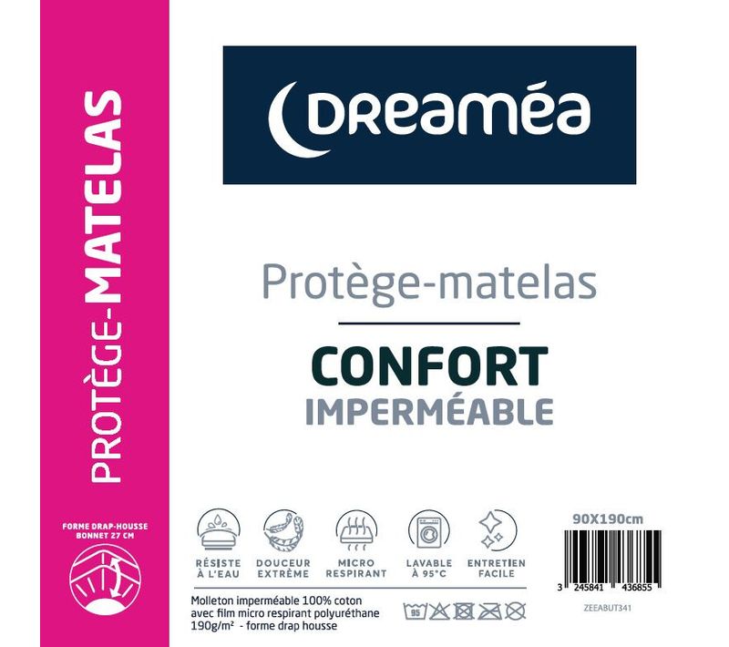  Protège matelas 90x190 cm DREAMEA CONFORT code EAN 3245841436855 