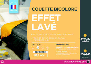 COUETTE EFFET LAVÉ BICOLORE 240X220 CM