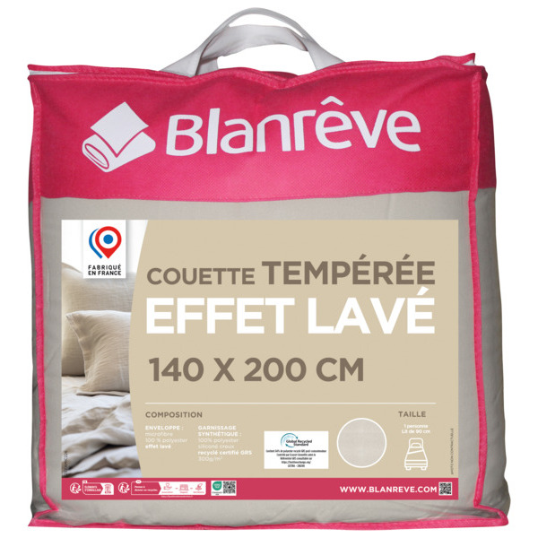  Couette Tempérée Effet Lin Lavé Blanrêve  code EAN 3245841710665 