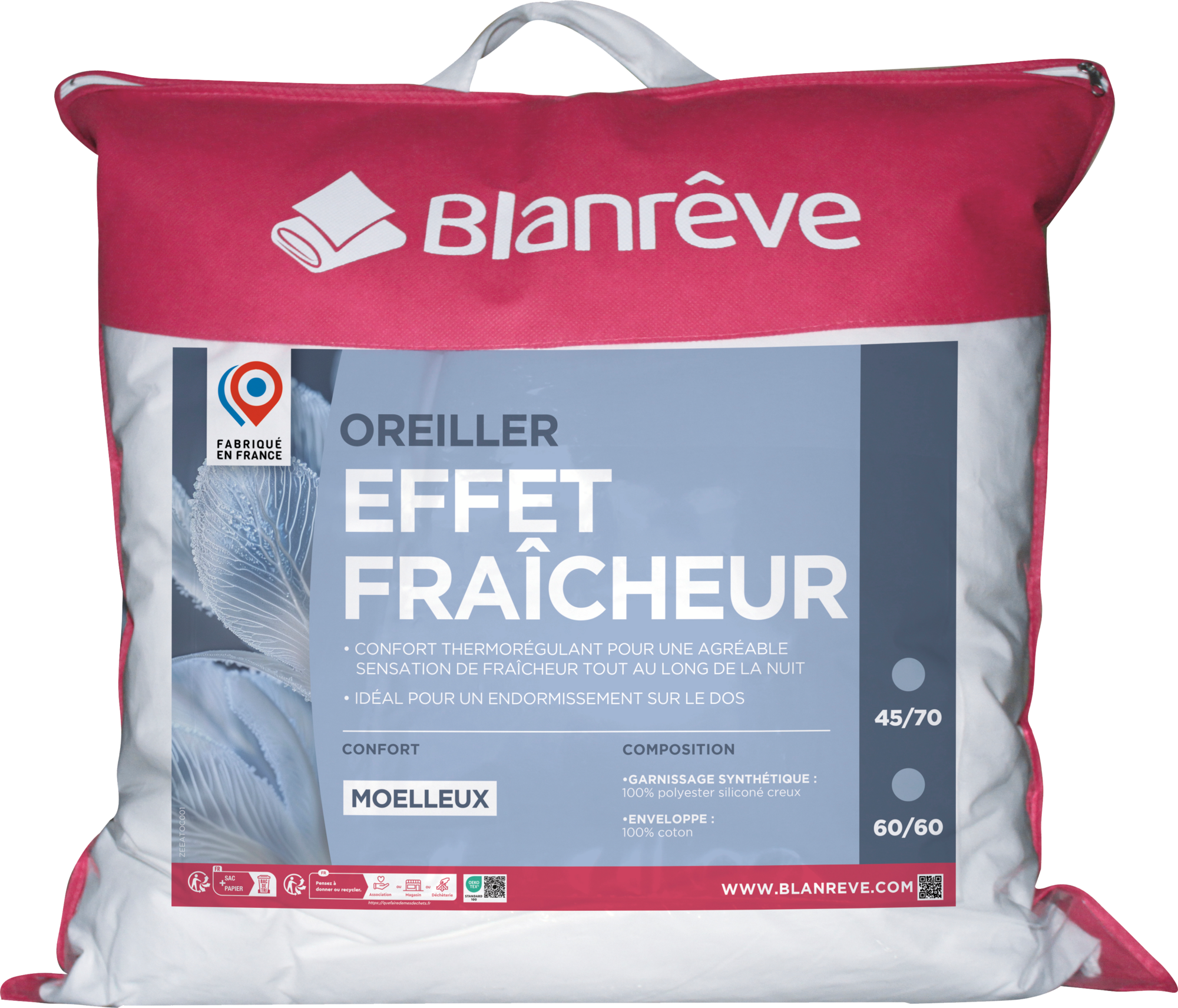 OREILLER FRAICHEUR 60X60 CM OU 45X70 CM