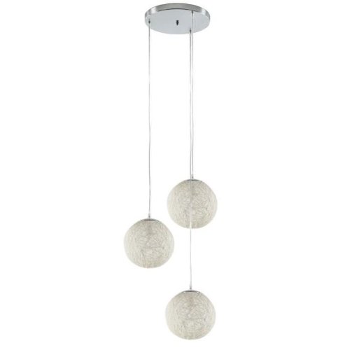 BAYA suspension 3 boules rotin diam 20, H 105