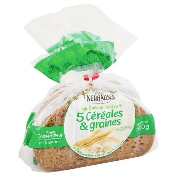 NEUHAUSER PAIN AUX 5 CÉRÉALES & GRAINES
 code EAN 3248288089455 