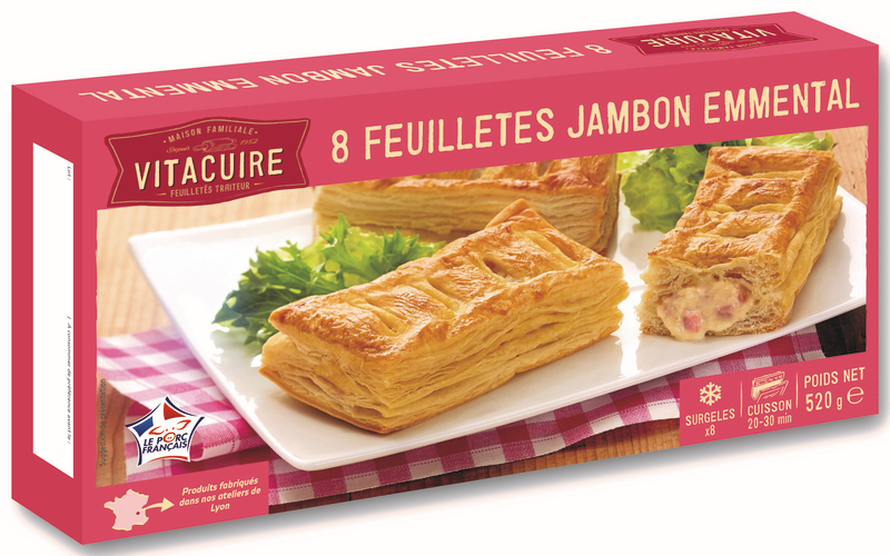 FEUILLETES JAMBON FROMAGE X8 VITACUIRE