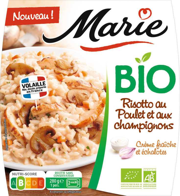 RISOTTO AU POULET ET AUX CHAMPIGNONS BIO marie