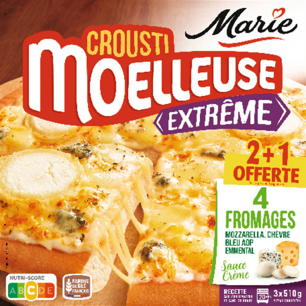  Pizza Crousti Moelleuse 4 Fromages Surgelée Marie code EAN 3248830000228 