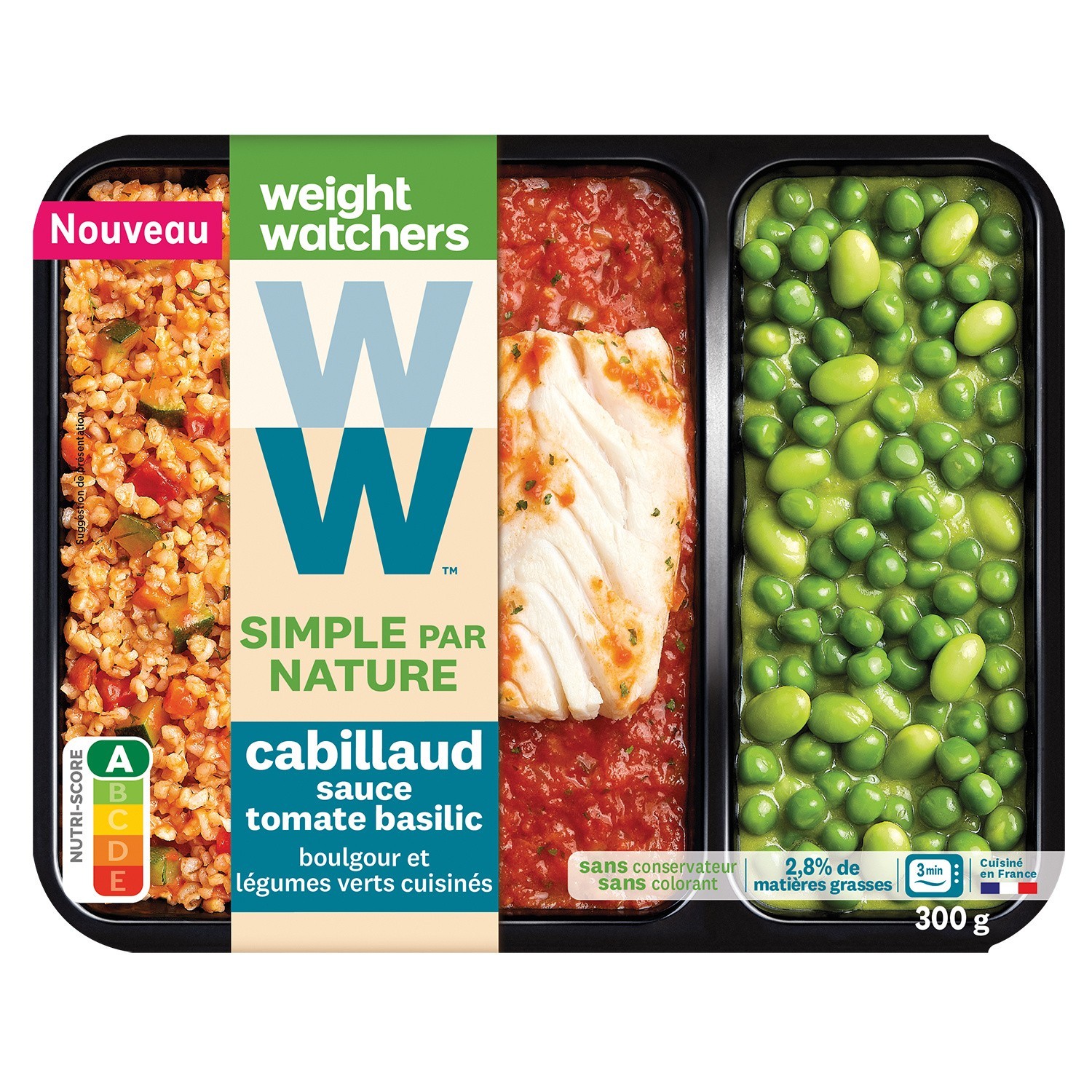 Plat cuisiné cabillaud boulgour WEIGHT WATCHERS