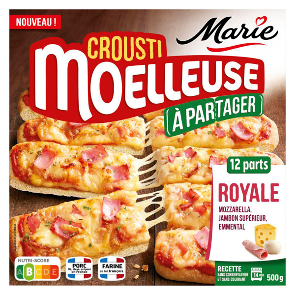  Pizza Crousti Moelleuse Royale À Partager Surgelée Marie code EAN 3248830001638 