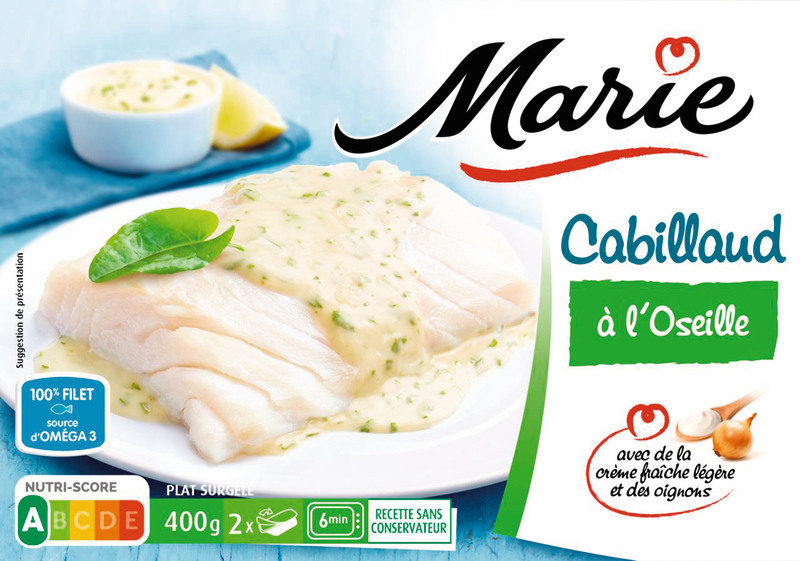CABILLAUD SAUCE OSEILLE MARIE