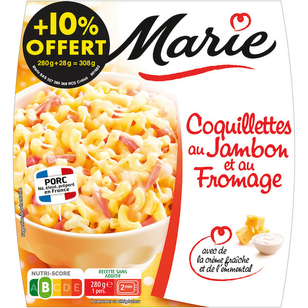 Coquillettes au jambon et au fromage