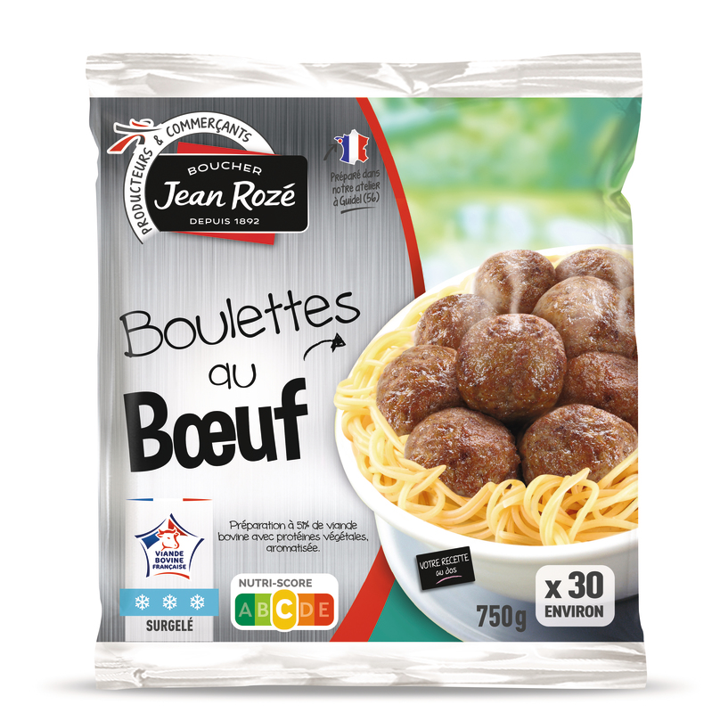 Jean Rozé BOULETTES AU BŒUF SURGELÉES Jean Rozé code EAN 3250390020806 