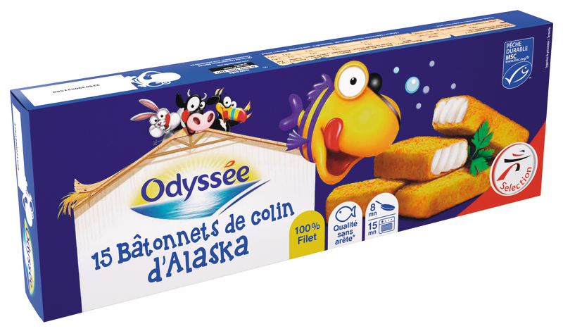 15 BÂTONNETS DE COLIN D'ALASKA SURGELÉS Odyssée