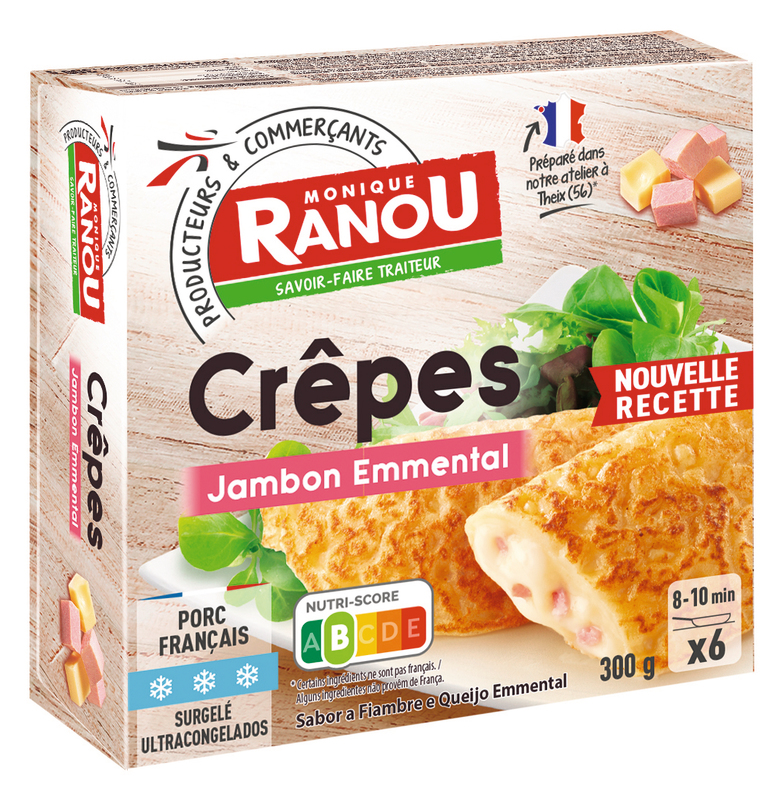 CRÊPES JAMBON FROMAGE SURGELÉES X6 Monique Ranou