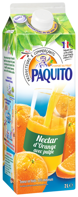 NECTAR ORANGE AVEC PULPE PAQUITO