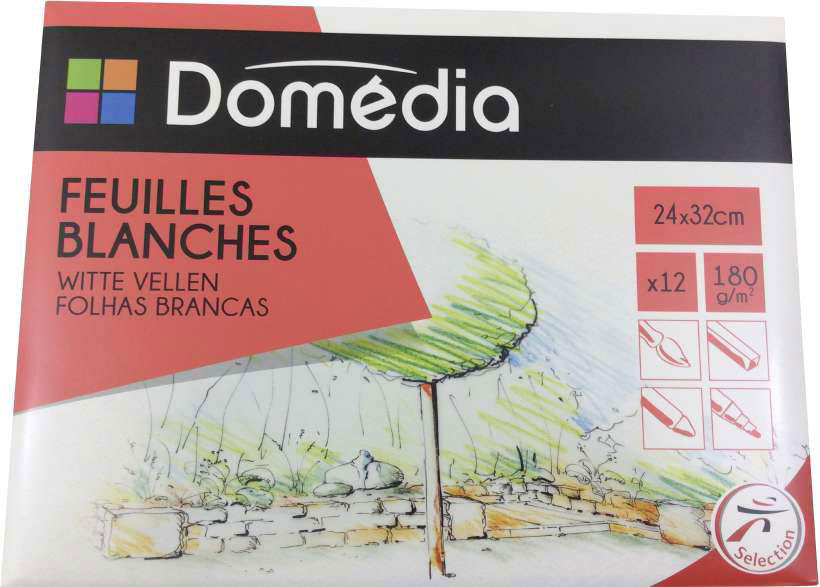 Pochette papier à dessin 24 x 32 cm Domédia