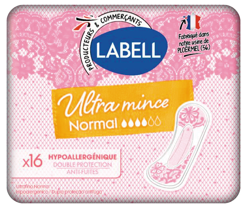 SERVIETTE HYGIÉNIQUE ULTRA MINCE NORMAL X16 LABELL
