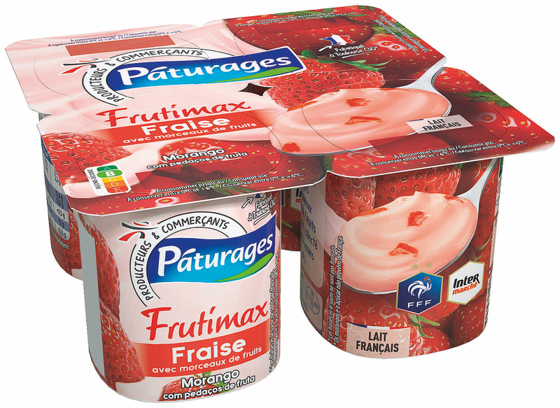Pâturages FRUTIMAX FRAISE AVEC MORCEAUX DE FRUITS Pâturages code EAN 3250390172185 