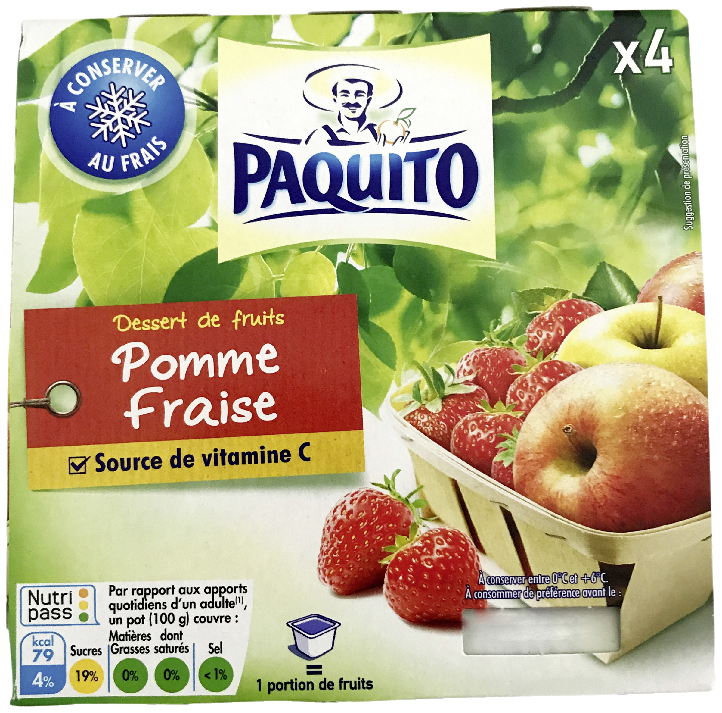 DESSERT DE FRUITS POMME FRAISE paquito